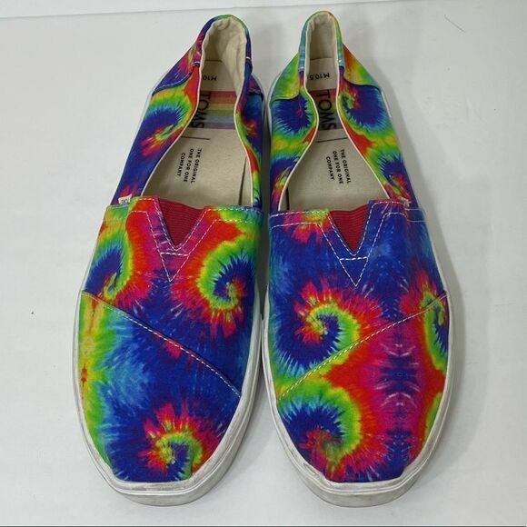 Toms Cup Sole Classics Tie Dyed Canvas Slip On Sneakers - Picture 8 of 13